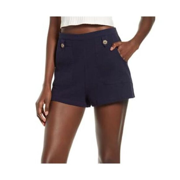 B-767 BAND OF GYPSIES textured fabric Sea Shorts In Navy sz S - Picture 1 of 1